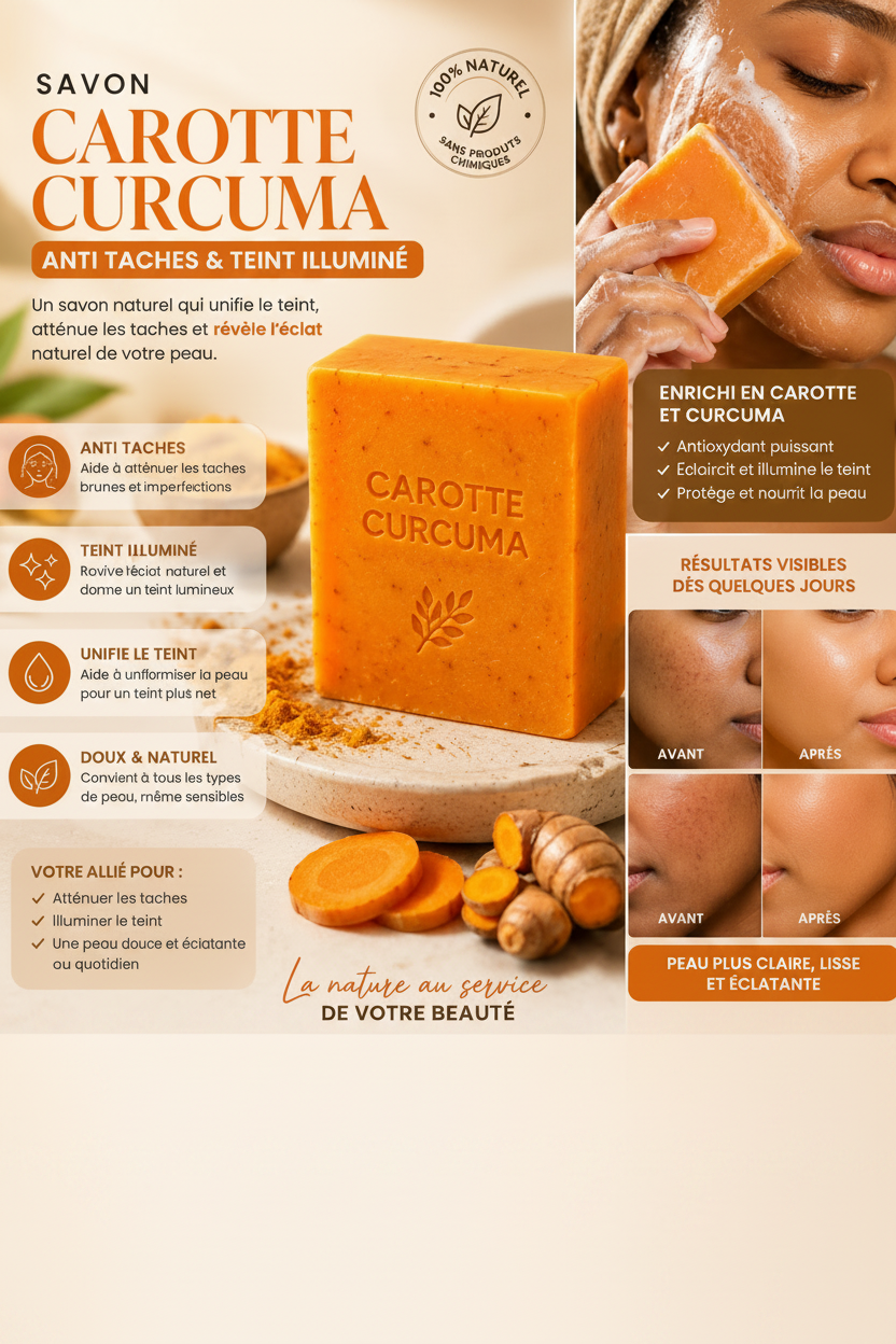 Savon Carotte Curcuma - Infographie Produit