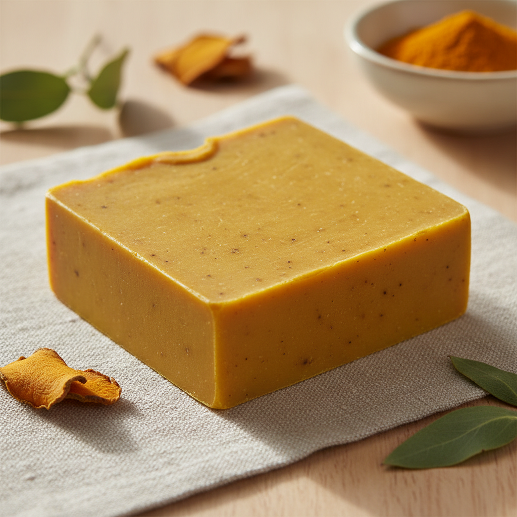 Savon carré artisanal au curcuma